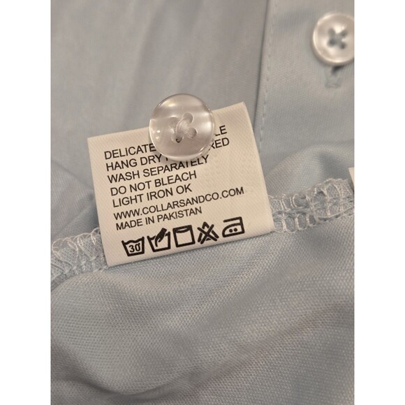 NWOT Collars & Co Men’s XL English Spread Collar Polo Shirt – Light Blue Solid - Picture 6 of 7